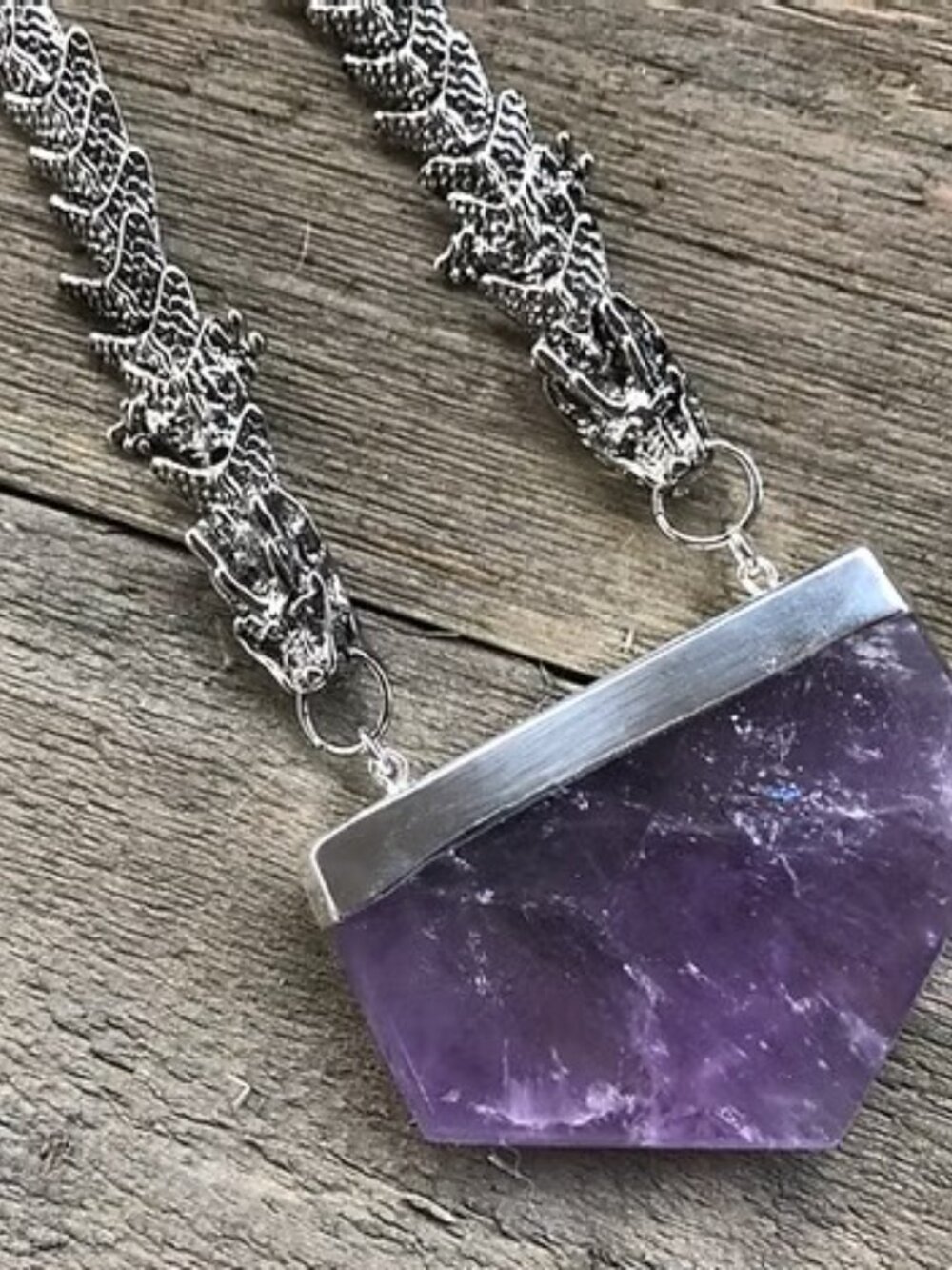 Barbara Pellegrino Amethyst Dragon Necklace